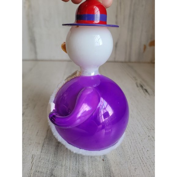 Red Hat Society AS IS glass snowman purple coat ornament Xmas - Picture 8 of 11